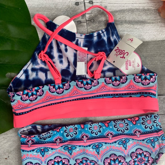 Justice medallion reversible swimsuit bikini girls - Picture 5 of 7